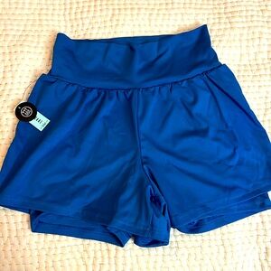LuLaRoe Unbeatable Royal Blue Rise Workout Shorts